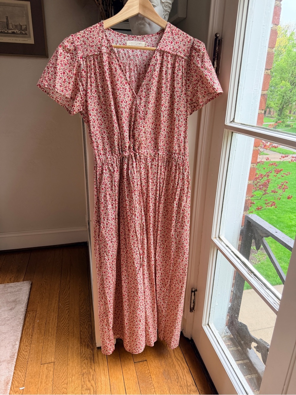 Christy Dawn Pink and Cream Floral Dress